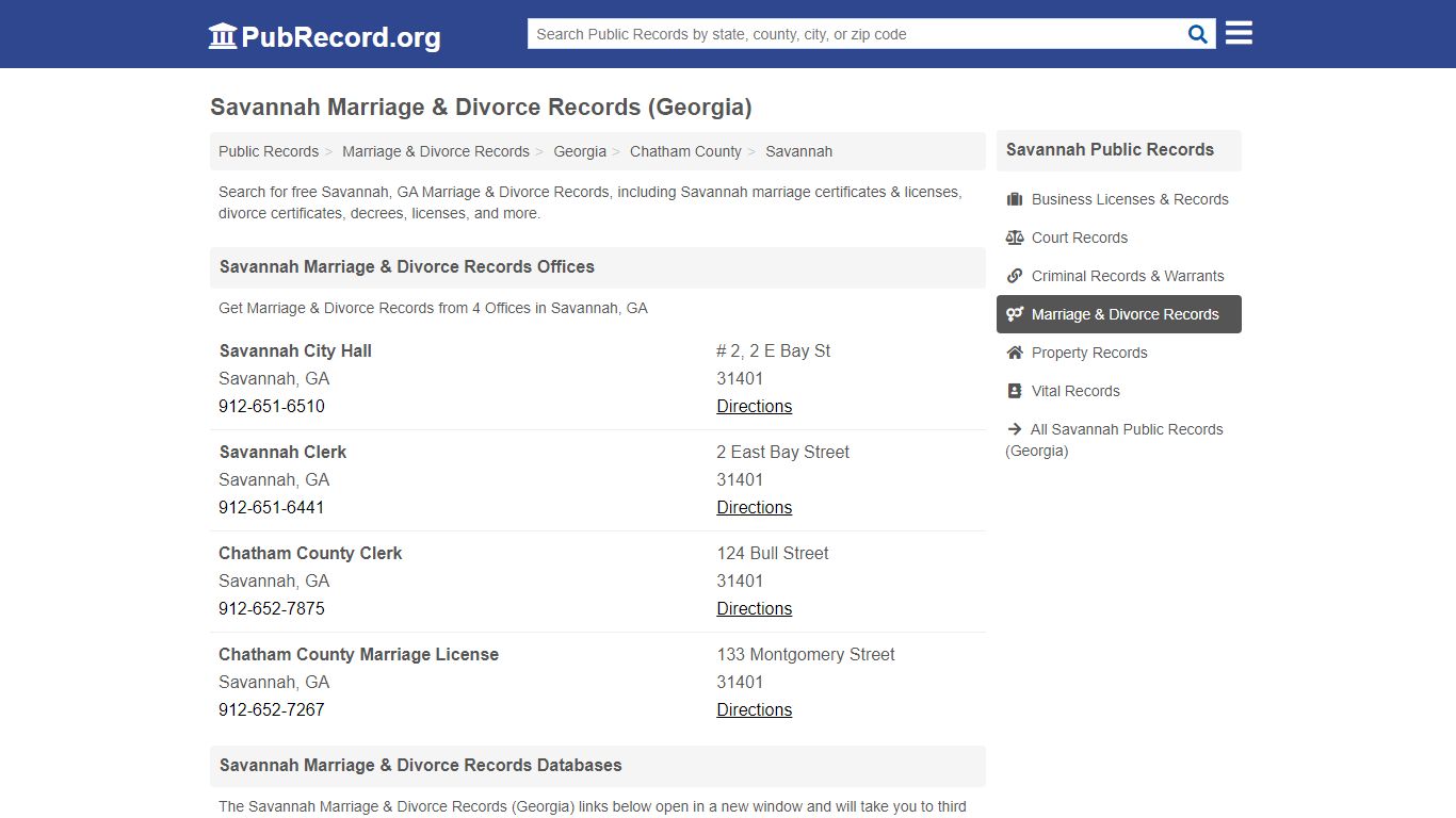 Savannah Marriage & Divorce Records (Georgia)